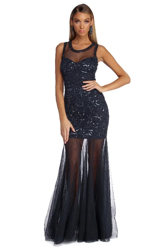 Cecilia Formal Sequin Mermaid Dress Women's Sporty Chic Clothes