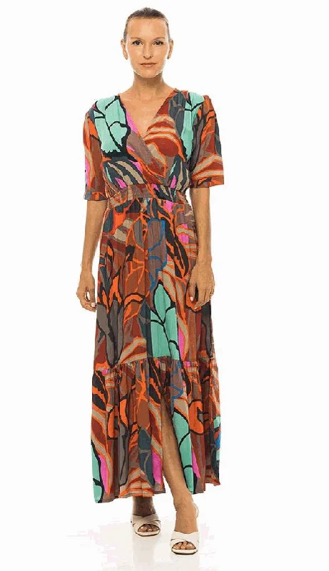 Gena Long v-smoke Flying Dress Multi Fonce Women's Stylish Outdoor Outfit