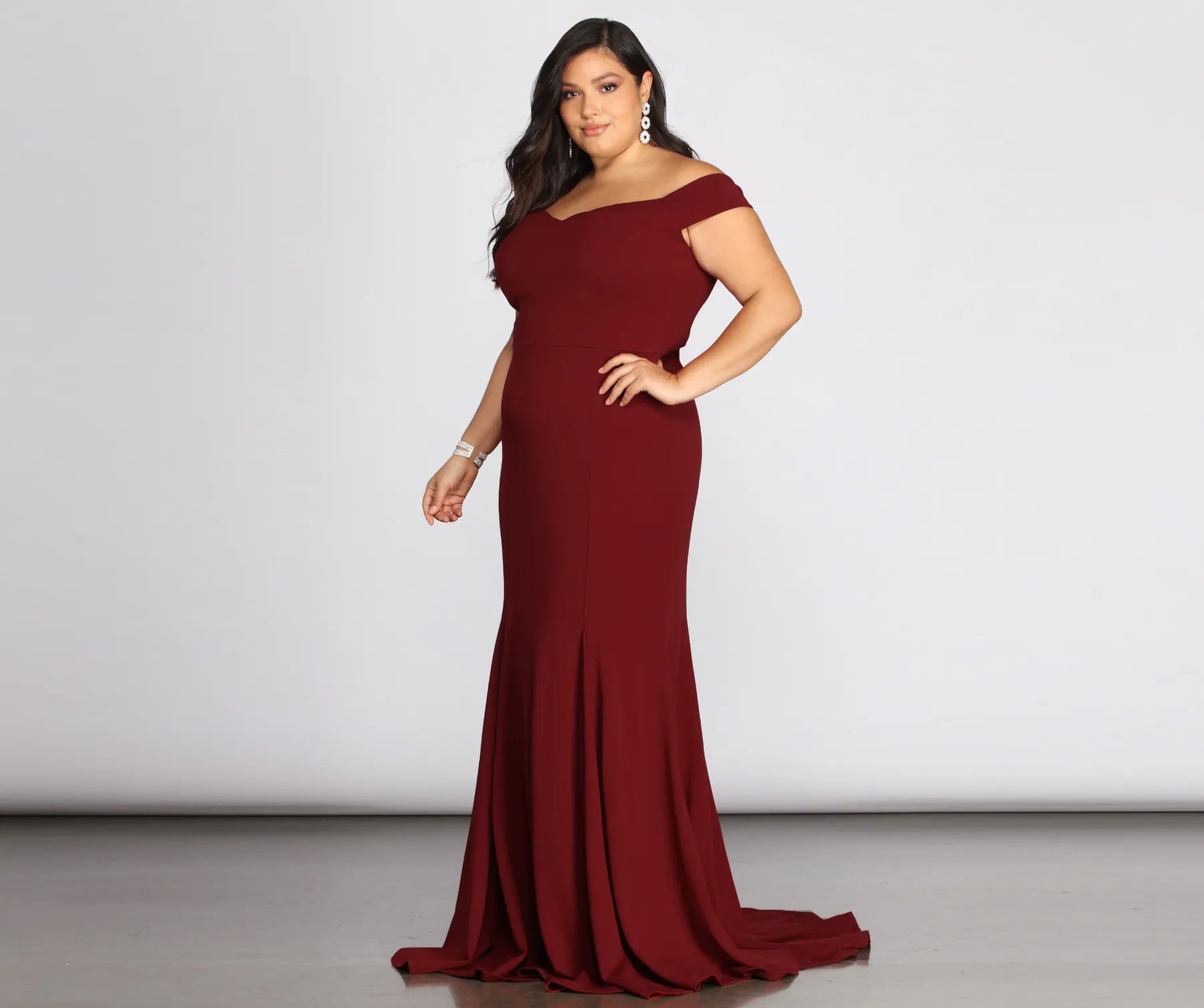 Plus Briar Formal Off The Shoulder Dress Vintage-Inspired Women's Apparel