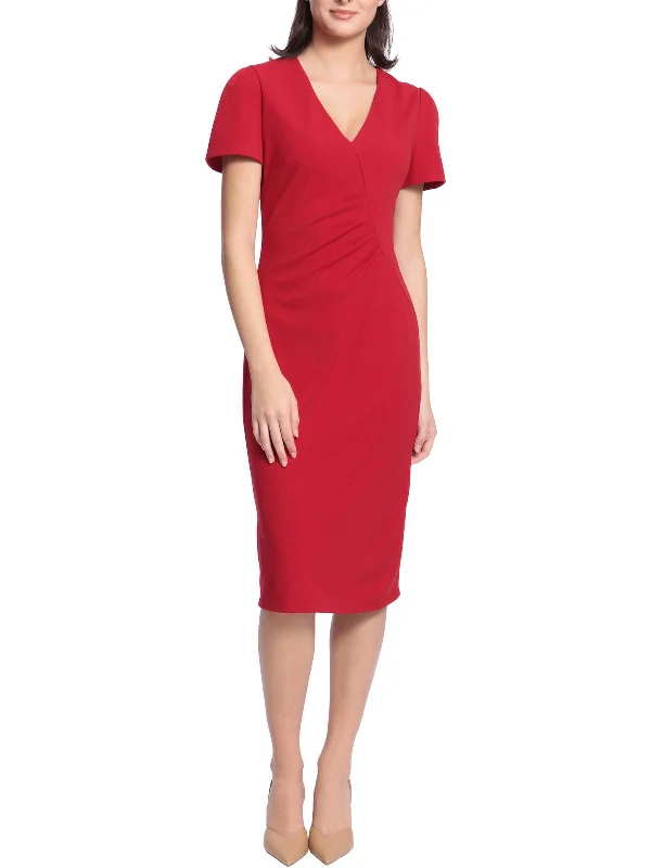 Womens V-Neck Office Sheath Dress Women's Casual Dresses