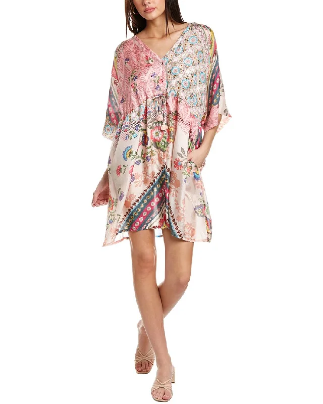 Johnny Was Laksmi Ollie Silk Tunic Dress Women's Clothes For Outdoor Events