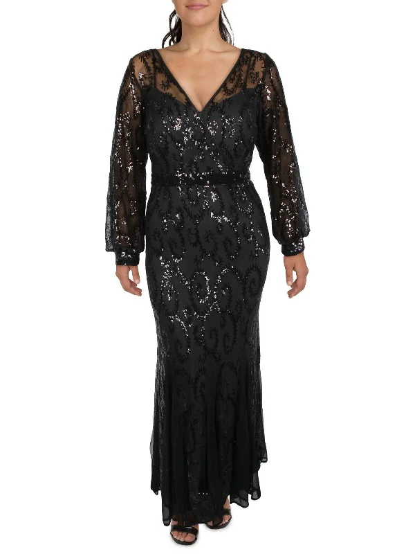 Womens Sheer Mother-Of-The-Bride Evening Dress Clothes Women