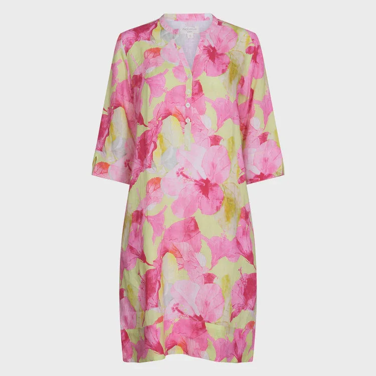 NOLOGO Hibiscus hill classic  print tunic dress Women's Travel Attire