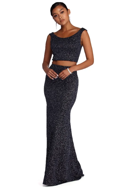 Mariah Glitter Two Piece Dress Effortless Chic for Women