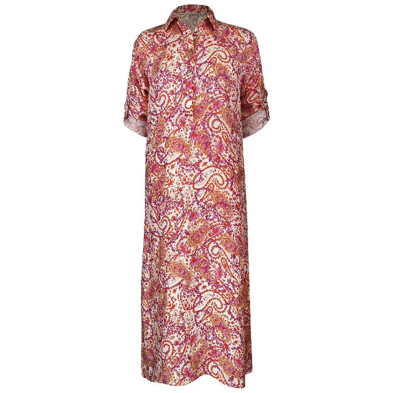 Libby Maxi S/Dress Orange Paisley Women's Clothing Outfit Set