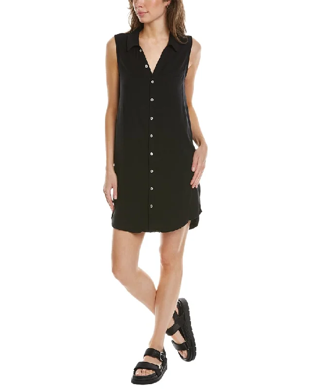 Chaser Heirloom Wovens Button-Down High-Low Dress Women's Clothes For The Office