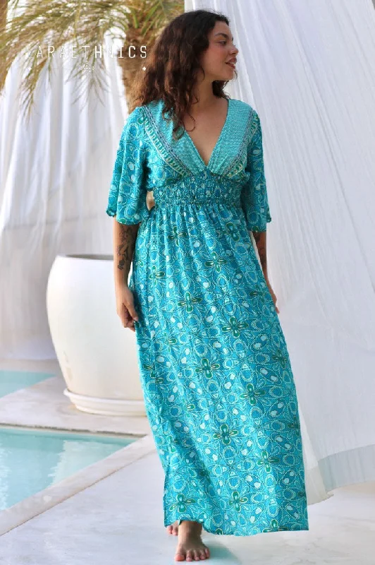 Seraphine turquoise long dress Designer Women's Fashion Online