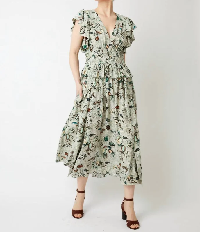 Brielle Dress In Botanical Mist Sustainable Women's Clothing