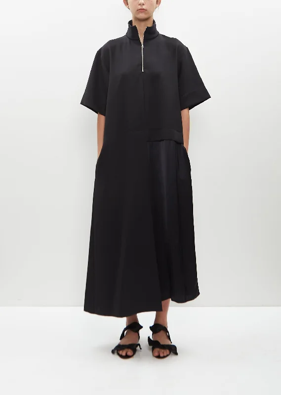 Asymmetric Quarter-Zip Wool Dress Online Boutiques Affordable