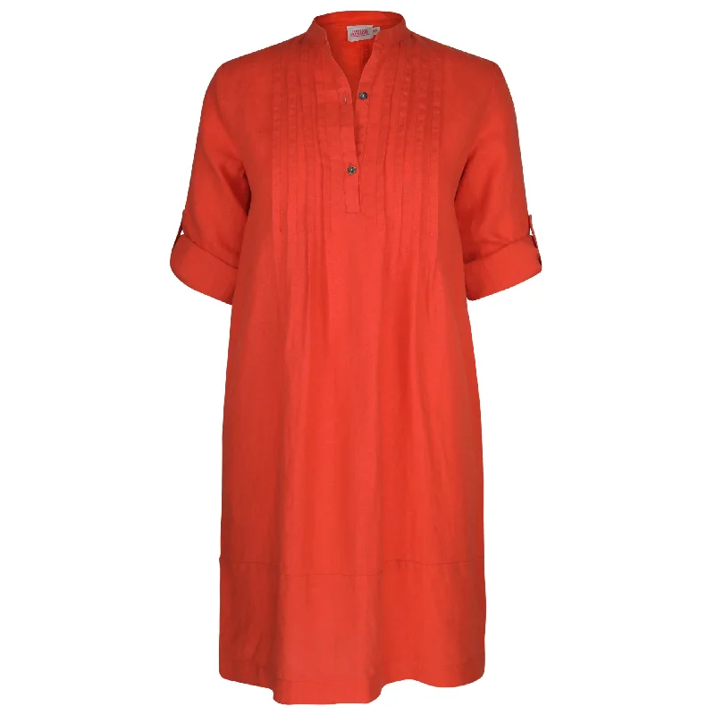 Trisha Orange Pleat Cocoon Dress End Of Season Sale Clothing