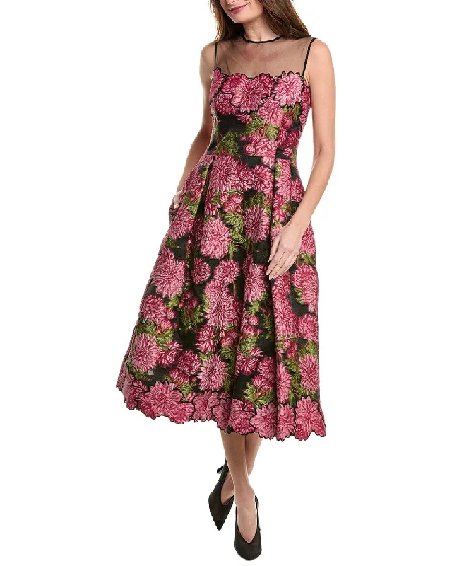 Teri Jon by Rickie Freeman Jacquard A-Line Dress Women's Fashion-Forward Apparel