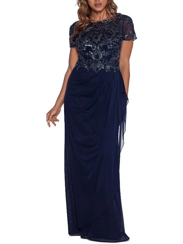 Plus Womens Beaded Draped Evening Dress Online Impressions Boutique