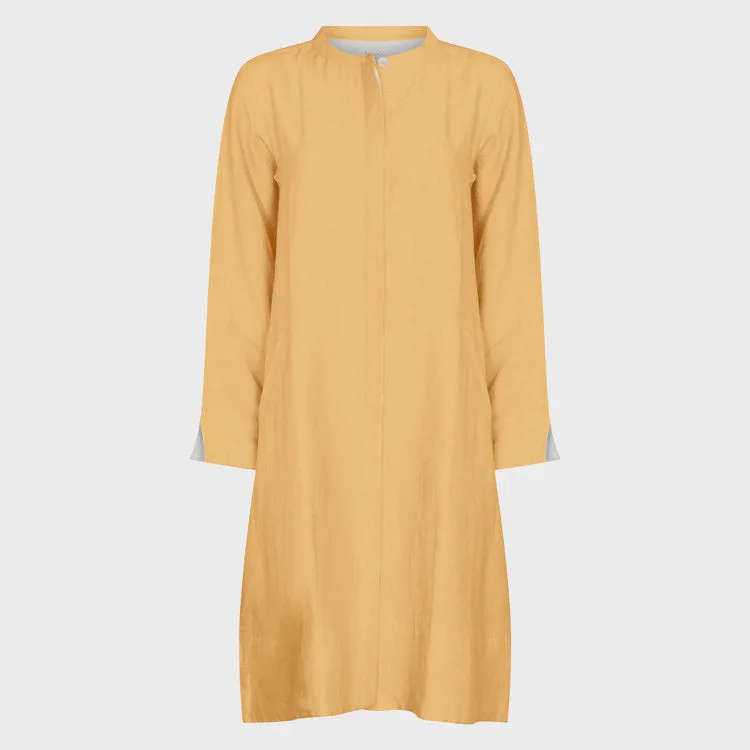 NOLOGO Super mix gold linen coat dress Women's Activewear Attire