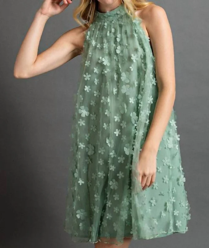 Flower Girl Dress In Teal Women's Vacation Clothes