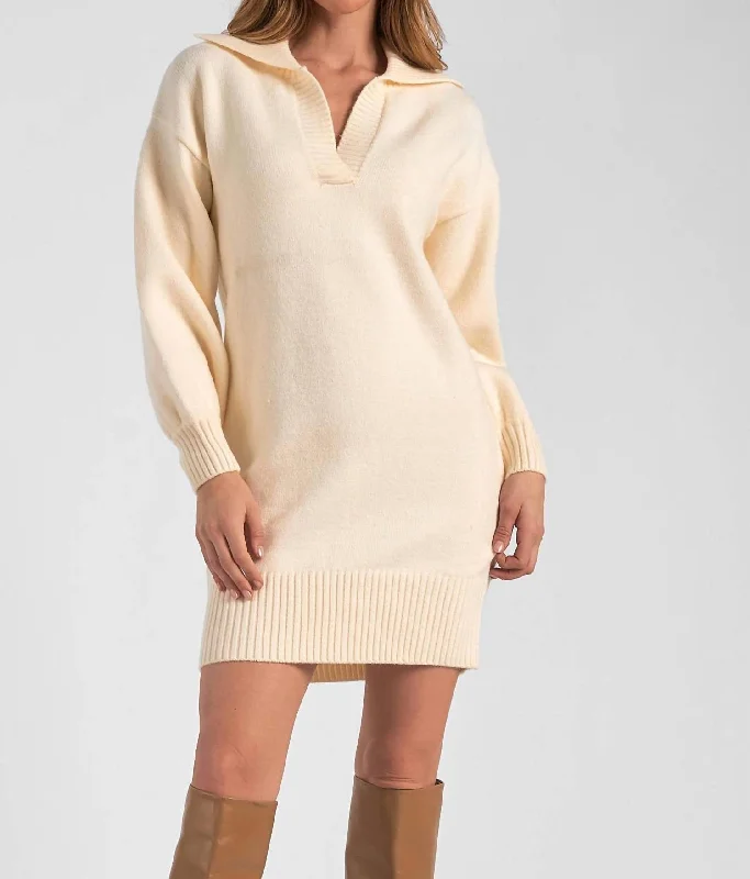 Chloe Sweater Dress In Cream Women's Seasonal Apparel