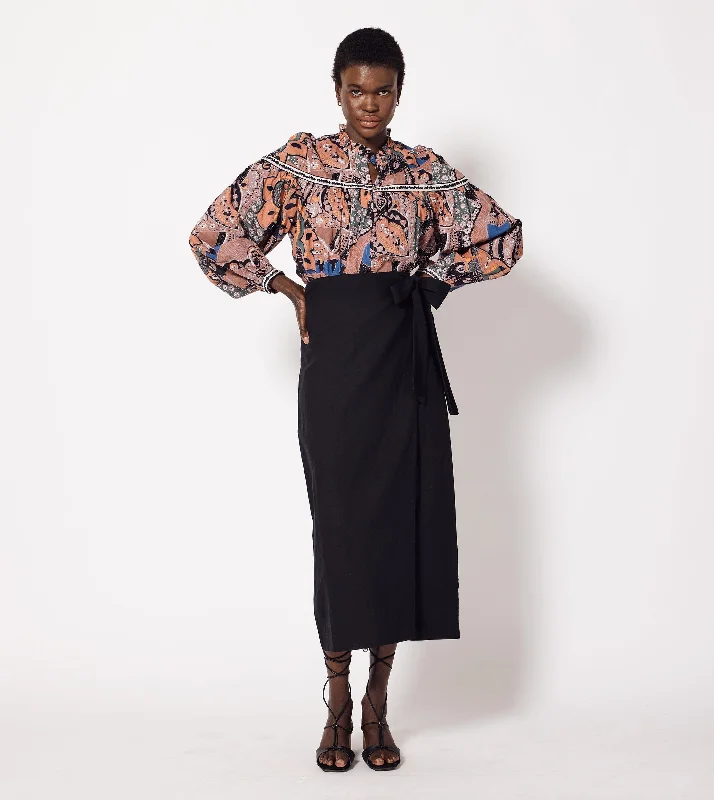 Marion Midi Skirt | Black Women's Stylish Outerwear