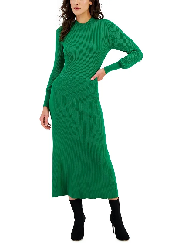 Womens Tea Length Cut Out Sweaterdress Women's Everyday Attire