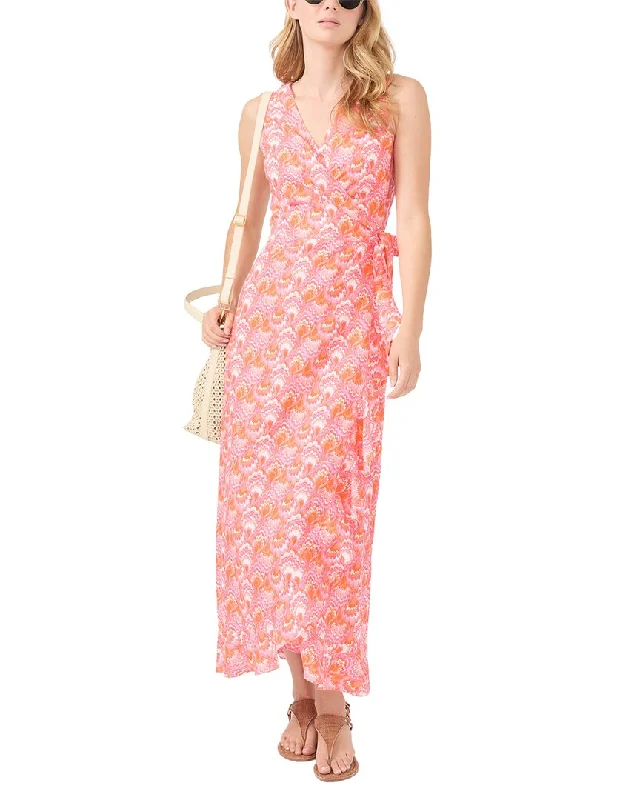 J.McLaughlin Cerise Linen-Blend Dress High-Fashion Women's Clothing