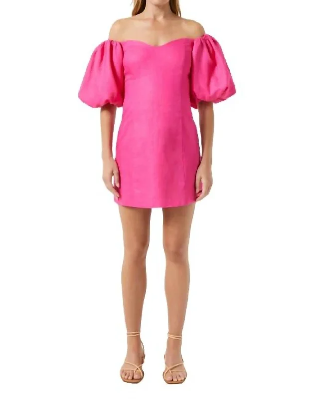 Dali Dress In Hot Pink Women's Clothing Boutique