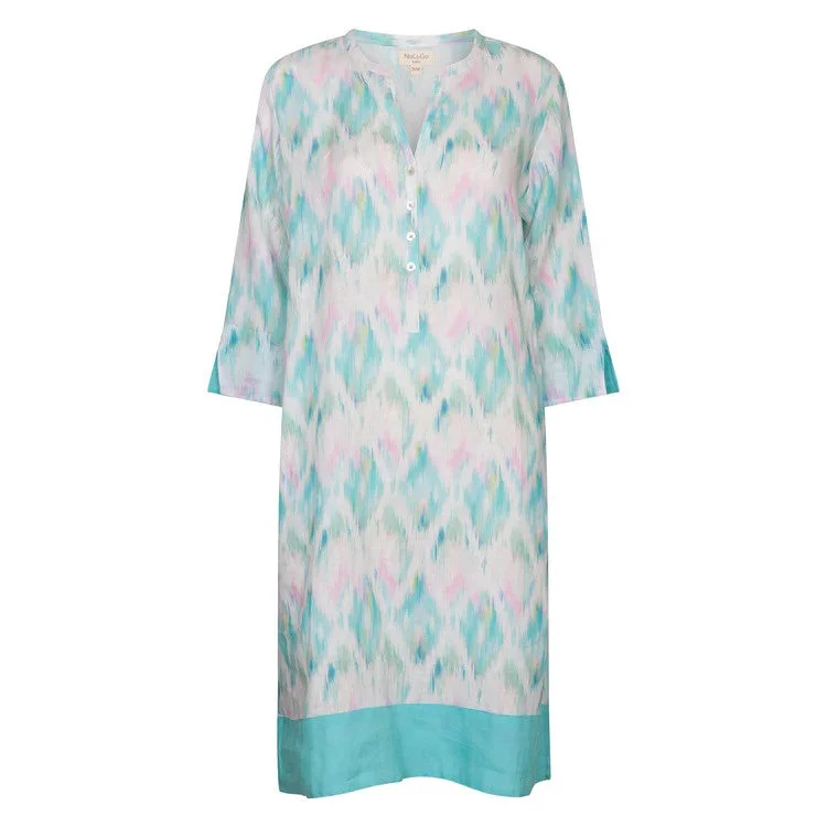 NOLOGO Pastel mosaic linen tunic dress Women's Clothing Sale