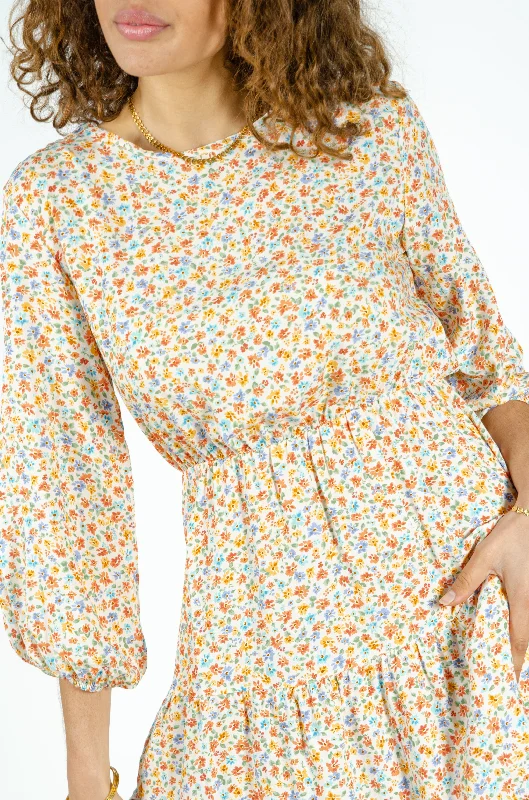 ALBA DRESS // PEACH FLOWER New Arrival Discount