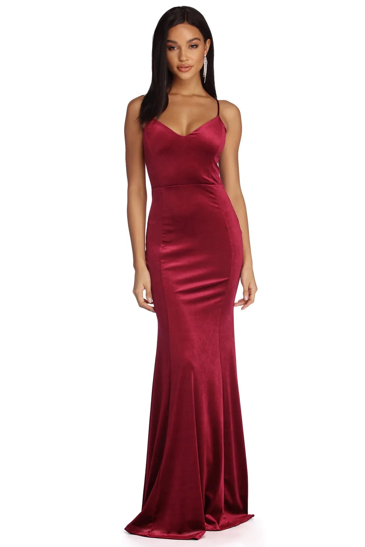 Viviana Formal Velvet Open Back Dress Modern Women's Attire