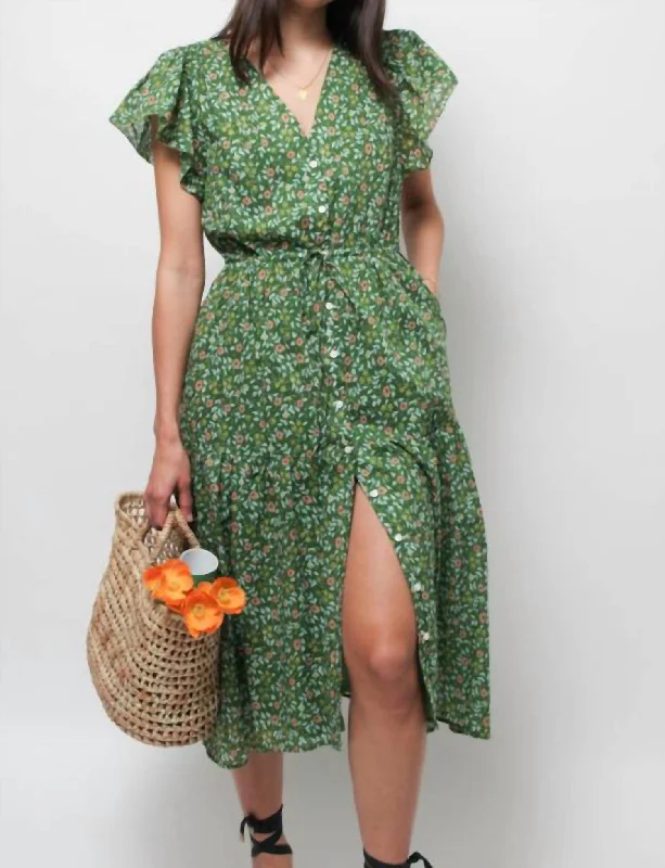 Kristi Dress In Green Sustainable Women's Clothes