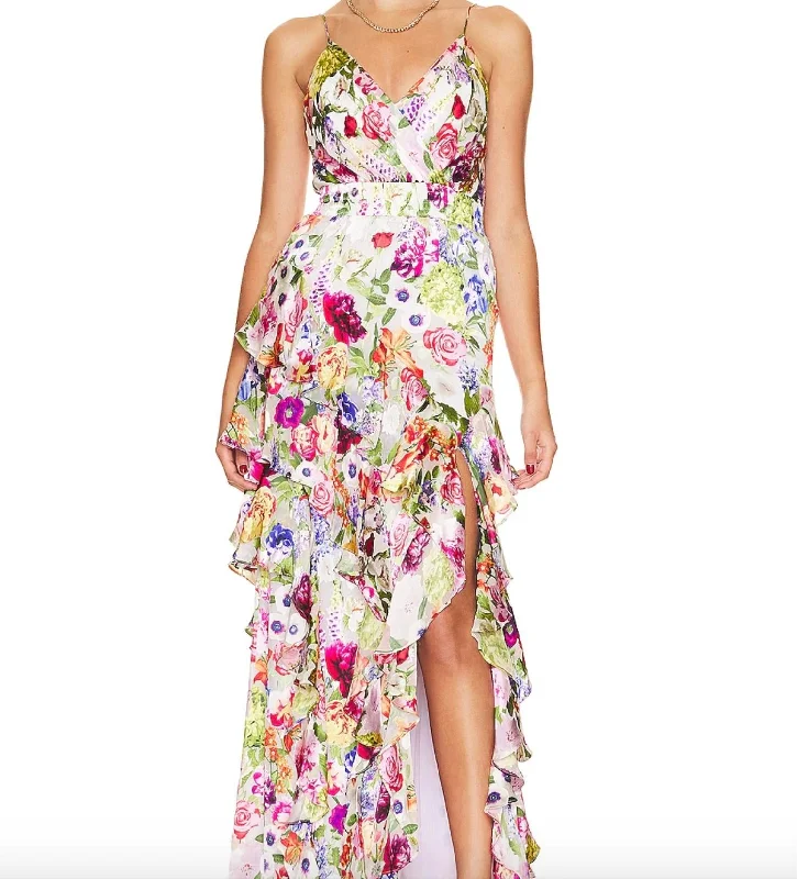 Hayden V-Neck Dress In Flower Shop Exclusive Discount