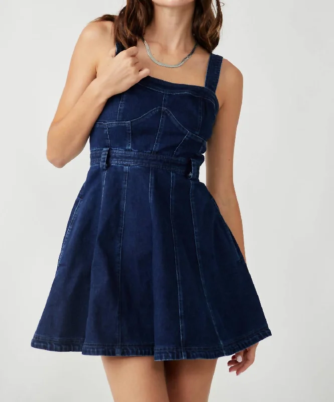 Margot Denim Mini In Dark Indigo Women's Holiday Clothing