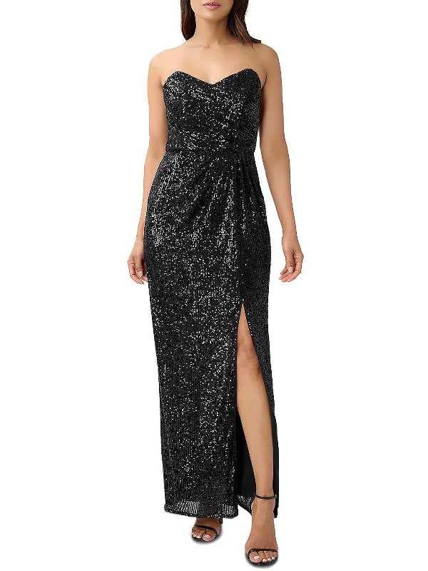 Womens Embellished Strapless Evening Dress Women's Evening Clothing