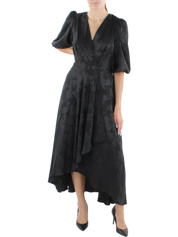 Womens Surplice Hi-Low Wrap Dress Extreme Clearance Deals