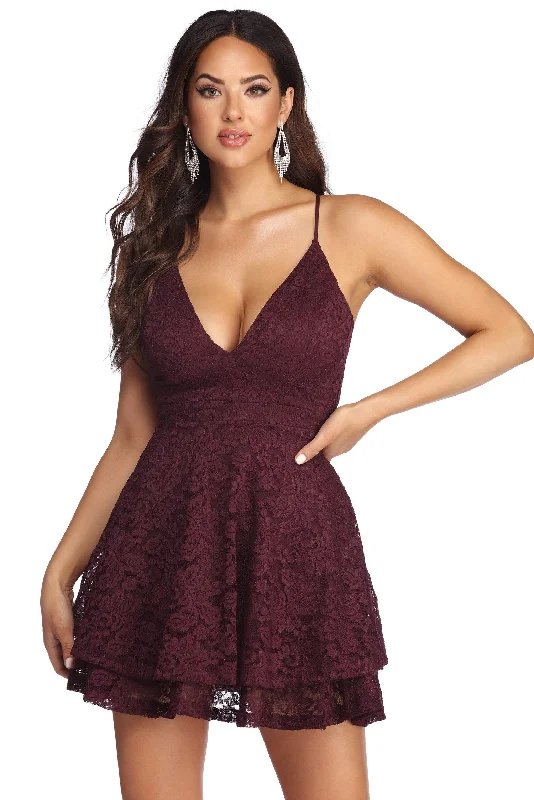 Lace Appeal Layered Skater Dress Early Bird Offer