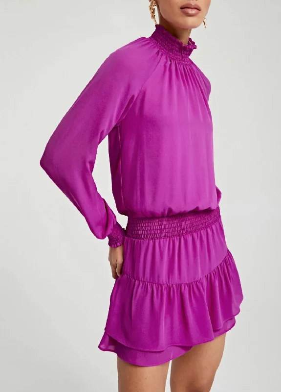 Turtleneck Ruffle Skirt Dress In Orchid Affordable Online Boutique