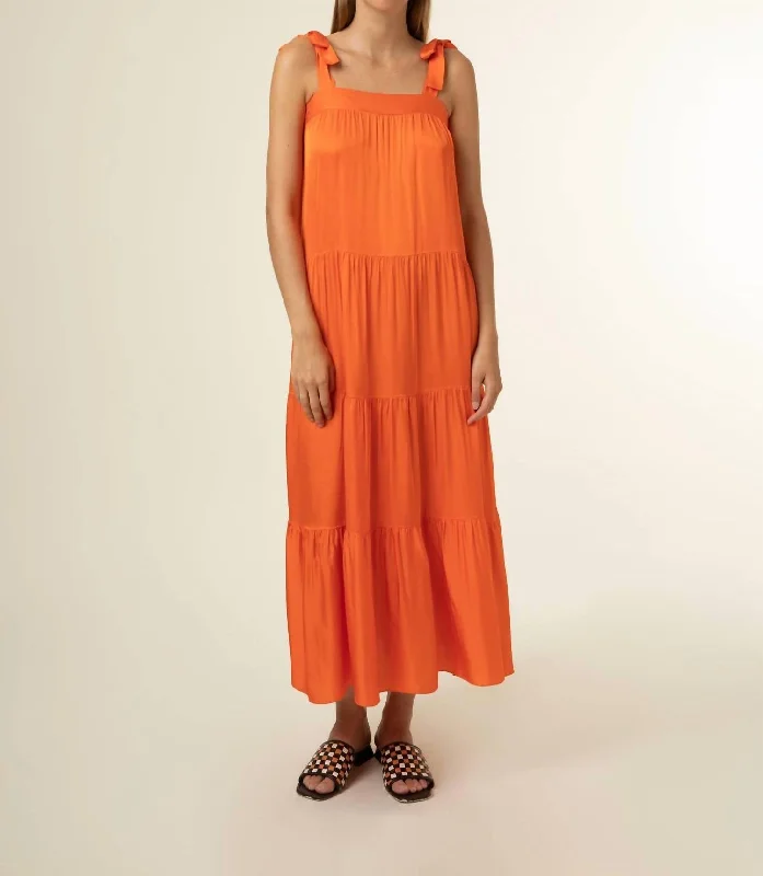 Rawen Dress In Tangerine Women's Casual Wear Clothes