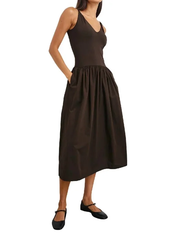 Franca Dress In Espresso Affordable Women's Clothes