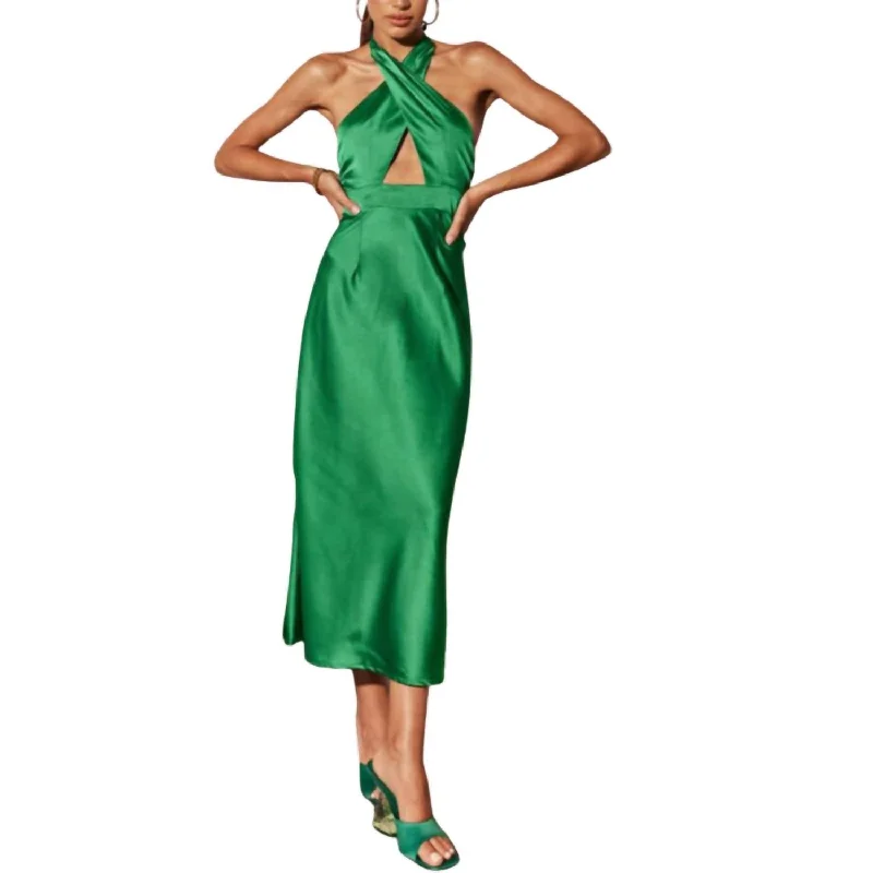 Francesca Slip Dress In Green Online Boutiques Best