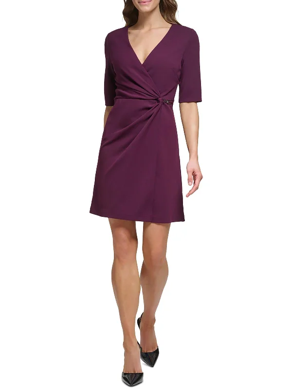 Womens Above Knee Gathered Sheath Dress Women's Luxury Attire