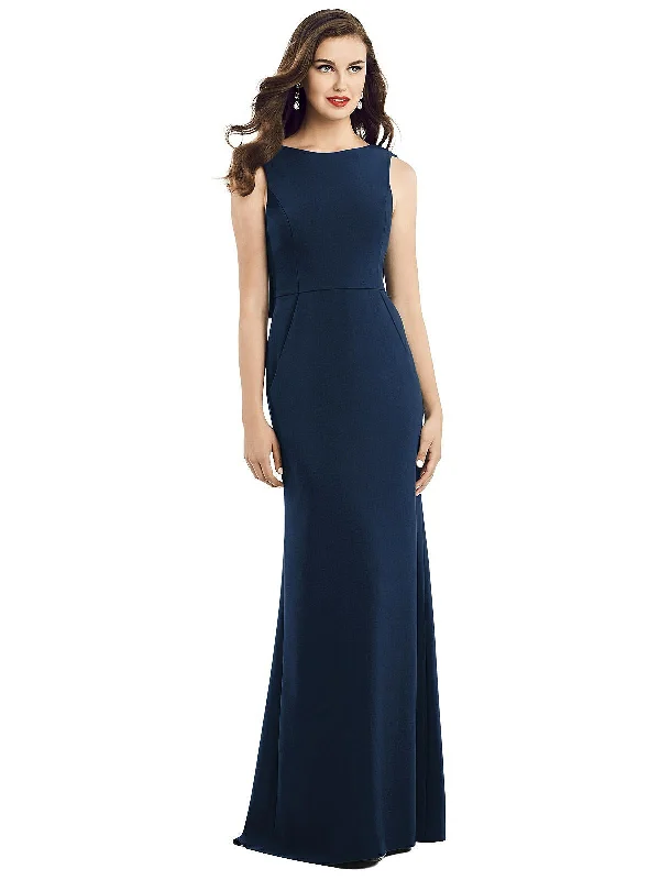 Draped Backless Crepe Dress with Pockets Clothing Sales