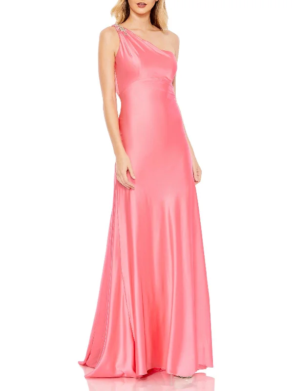 Womens One Shoulder Long Evening Dress Versatile Women's Fashion