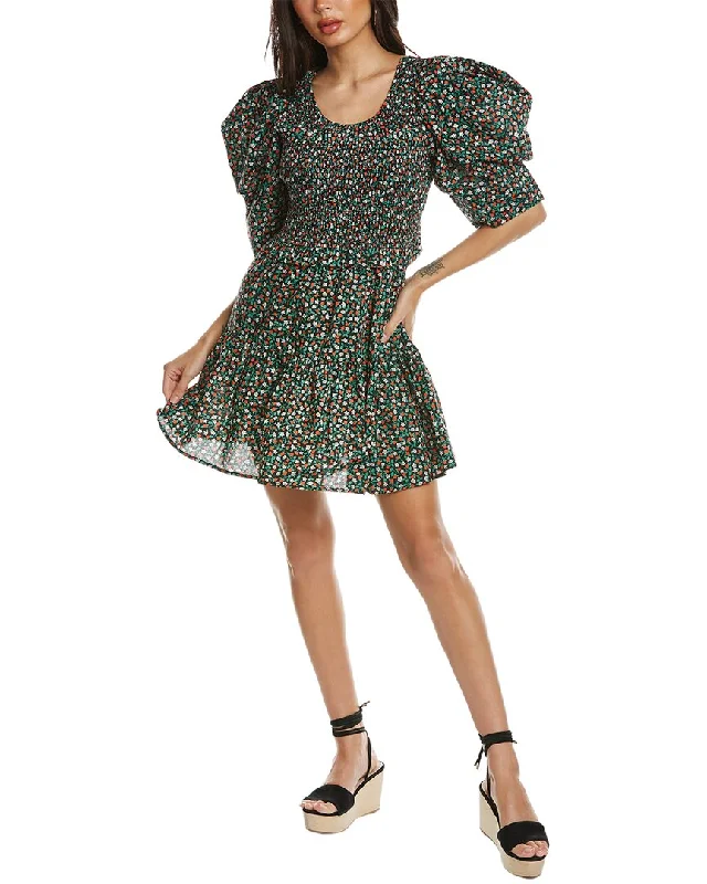 SEA NY Lilly Print Smocked Dress High-End Women's Apparel