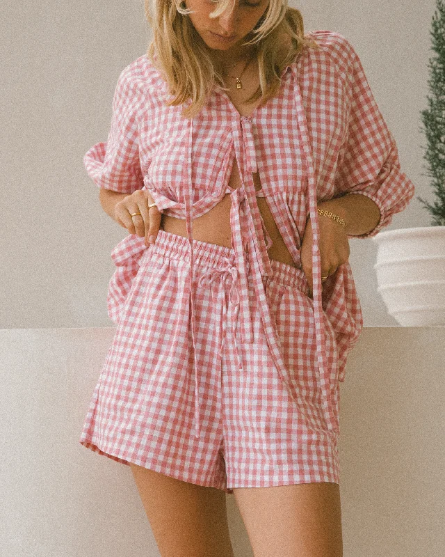 Matilda Shorts | Pink Gingham Best Online Boutiques For Women