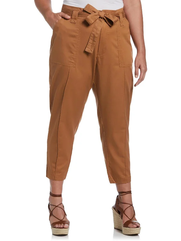 Plus Womens Twill High Rise Cargo Pants Women's Office Attire