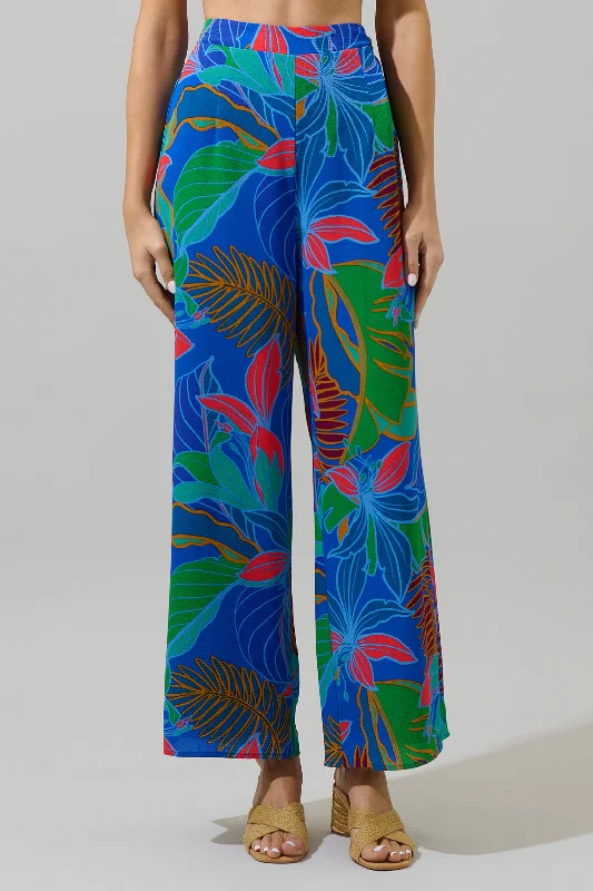 Malton Tropical Elena Floral Wide Leg Pants Women's Occasion Wear Clothing