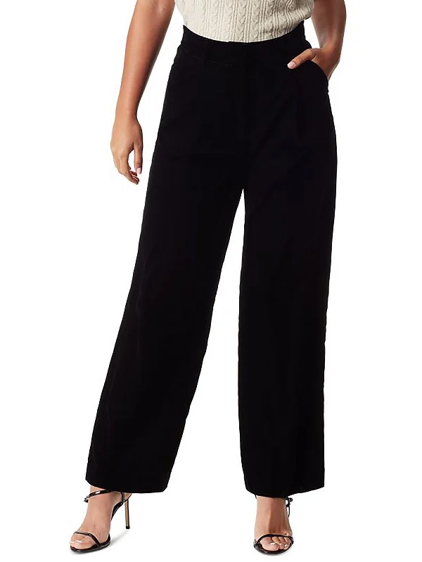 Womens Velvet High Rise Wide Leg Pants Women's Clothes And Apparel