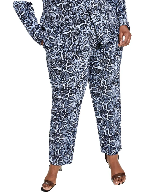 Plus Womens Snake Print Trendy Dress Pants Women's Classic Attire