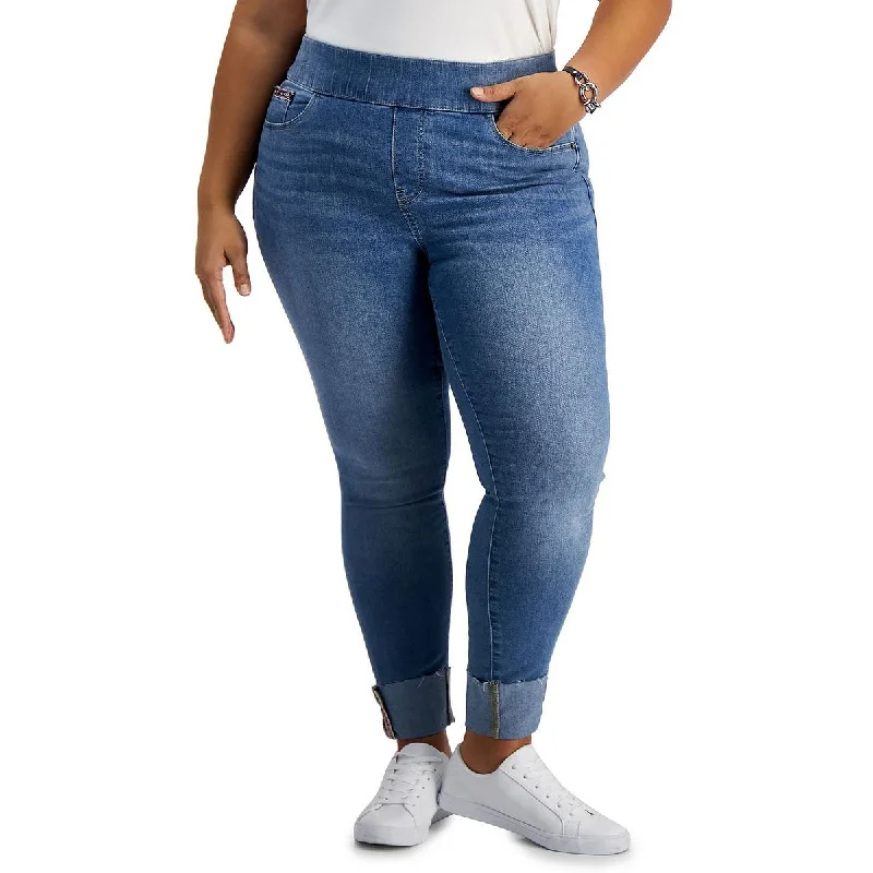 Plus Womens High Waist Cropped Ankle Jeans Women's Vacation Garments