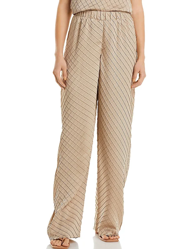 Womens High Rise Textured Palazzo Pants Women's Clothing Brands