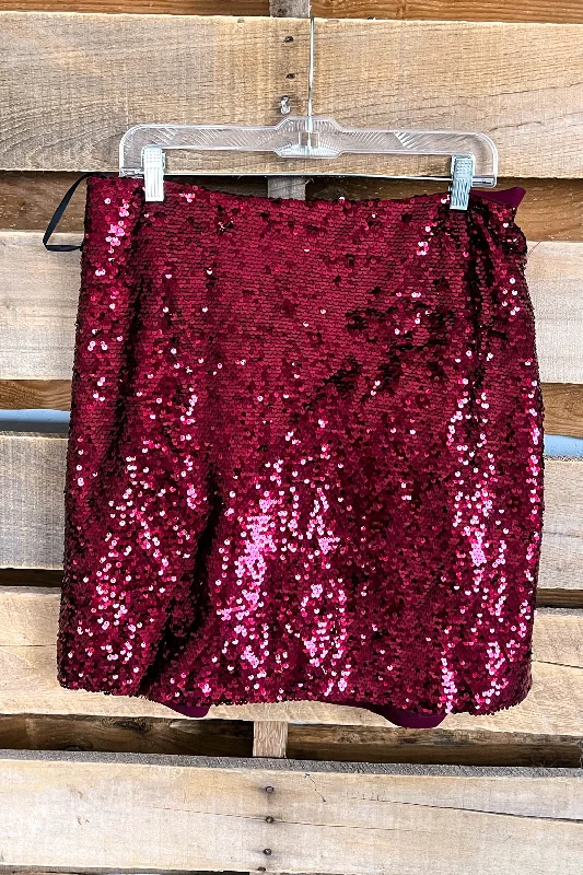 Shimmering Skirt - Burgundy - SALE Comfortable Women's Clothing