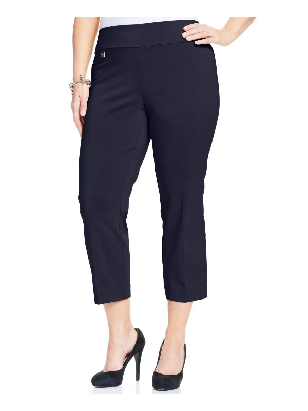 Plus Womens Classic Fit Tummy Control Capri Pants Fashionable Women's Outfit