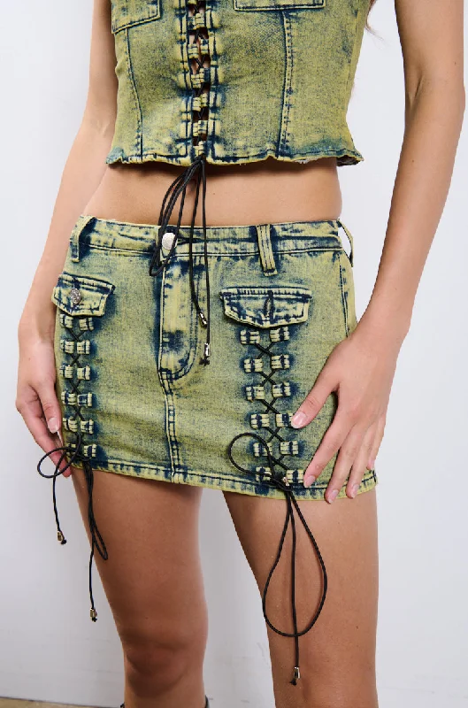 UNDONE DENIM MINI SKIRT Women Wear Boutique